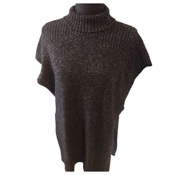 Lou & Grey Oversized Knit Sweater Vest Turtle Neck Boxy Tunic Medium - Picture 2 of 6